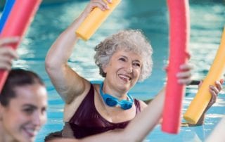 senior woman in a pool